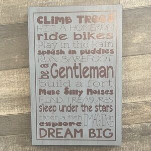 Blue and Brown 'Be a Gentleman' Wall Sign - Home Wall Decor